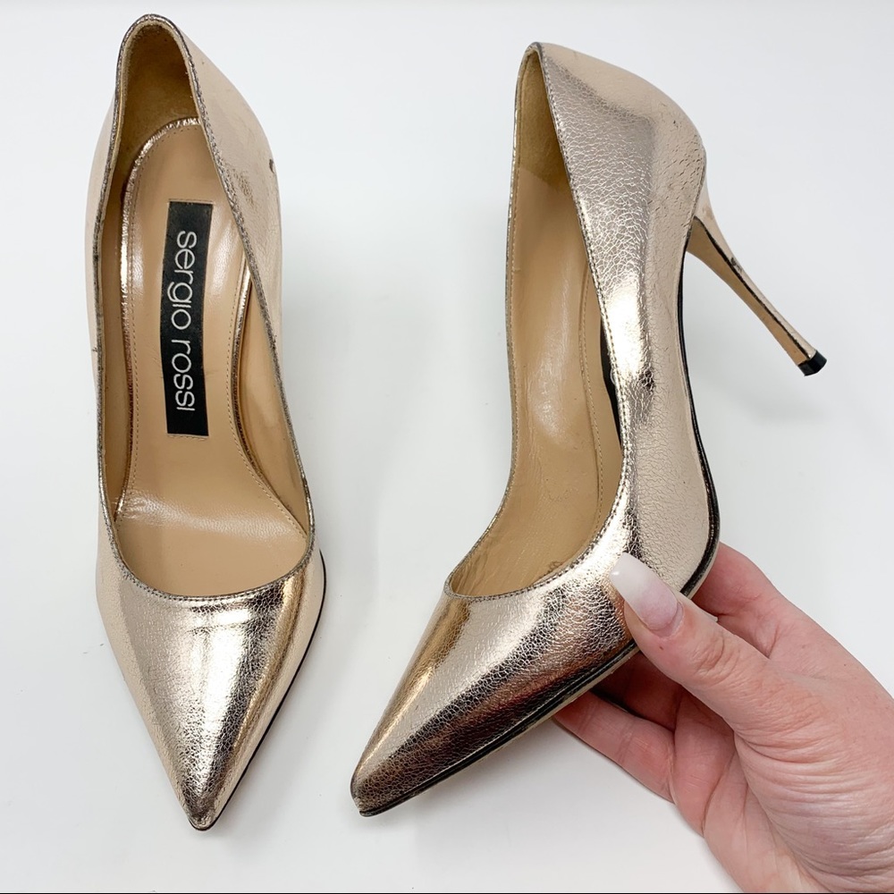 Sergio Rossi Godiva Pump Textured Rose Gold - Picture 2 of 10
